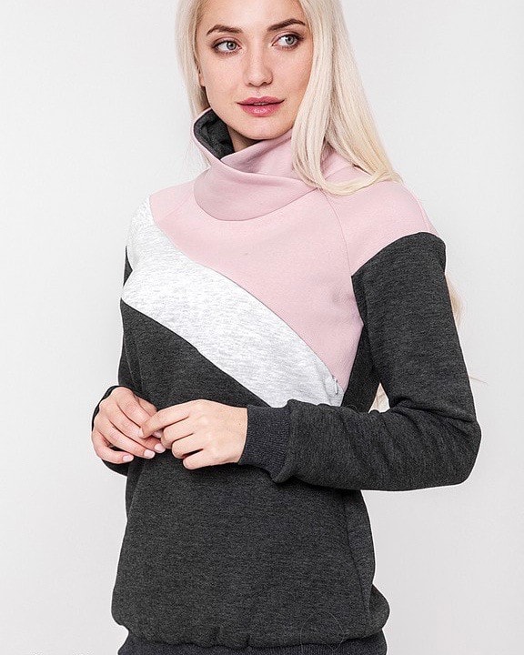 Графитовый теплый свитшот для будущих и кормящих мам Dina — изображение 6