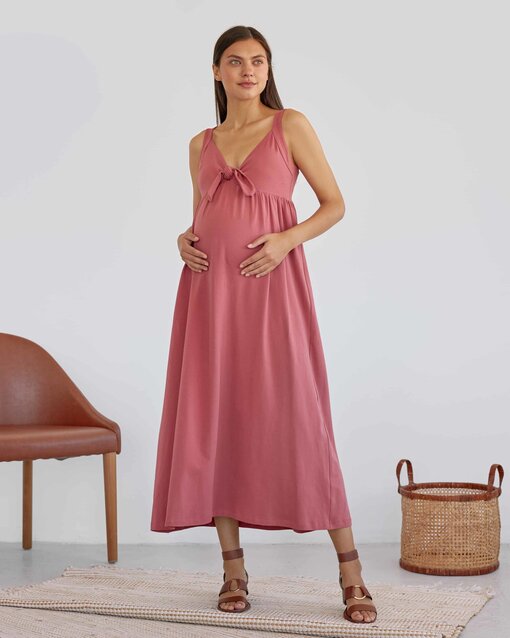 Терракотовый сарафан для будущих и кормящих мам Rodos