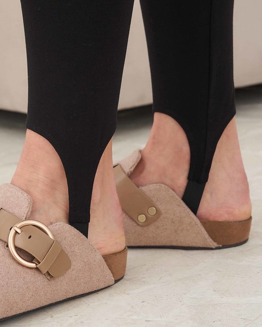 Чёрные хлопковые леггинсы для беременных со штрипками Elion — изображение 8