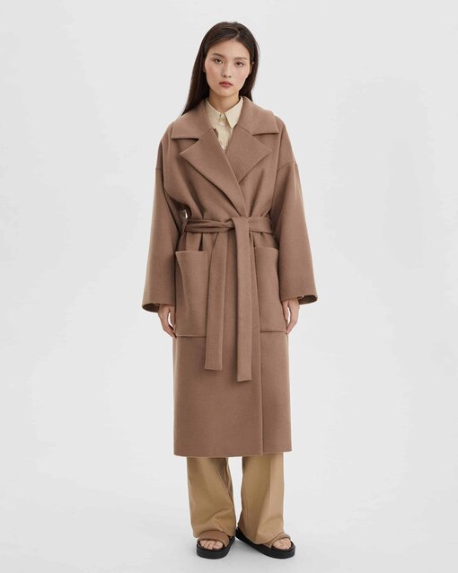 Бежевое пальто-халат для беременных и кормящих Jane — изображение 4