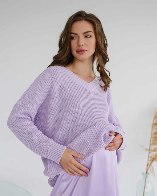 Лавандовый свитер для будущих и кормящих мам Erika