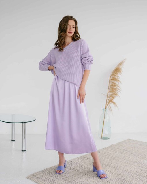 Лавандовая атласная юбка Kate — изображение 4