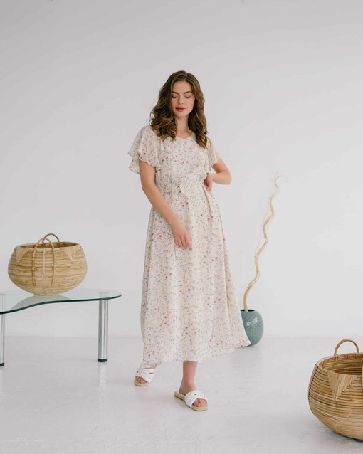 Бежевое платье для будущих и кормящих мам Monaco — изображение 4