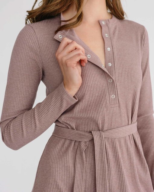 Кофейное платье-лапша для будущих и кормящих мам Lulu — изображение 2