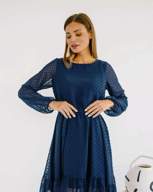 Синее воздушное платье для будущих и кормящих мам Bellini — изображение 7