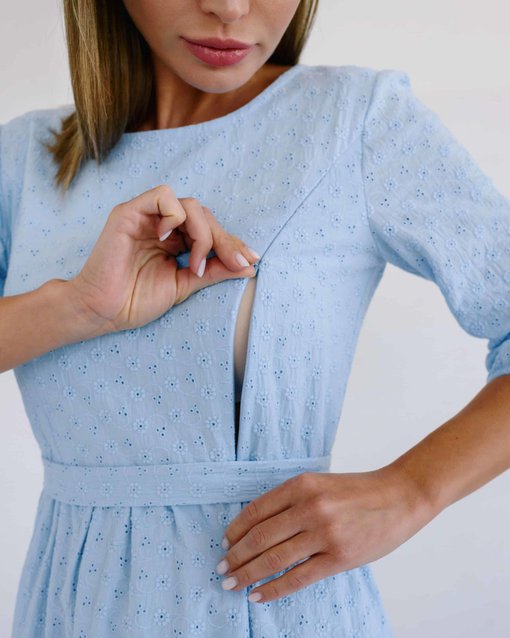 Голубое платье для беременных и кормящих мам Amor — изображение 2