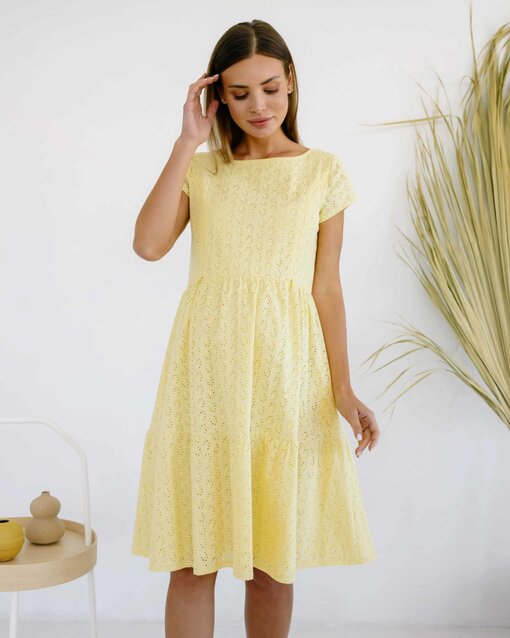 Лимонное платье для будущих и кормящих мам Anemona