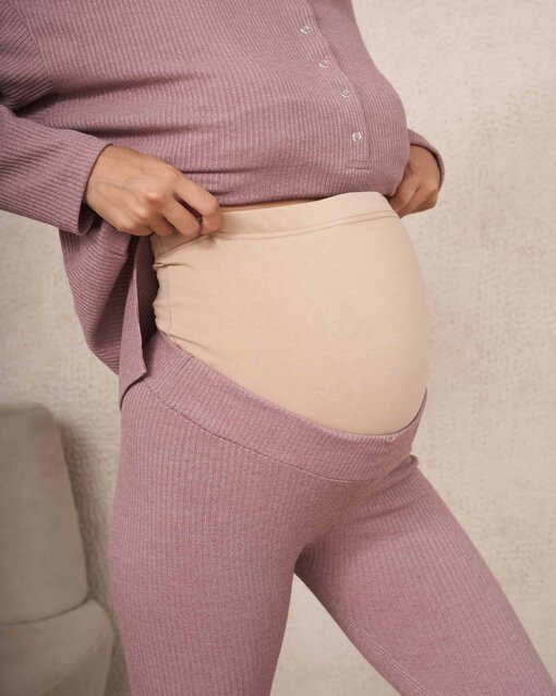 Кофейные леггинсы в рубчик для беременных Kardy — изображение 2