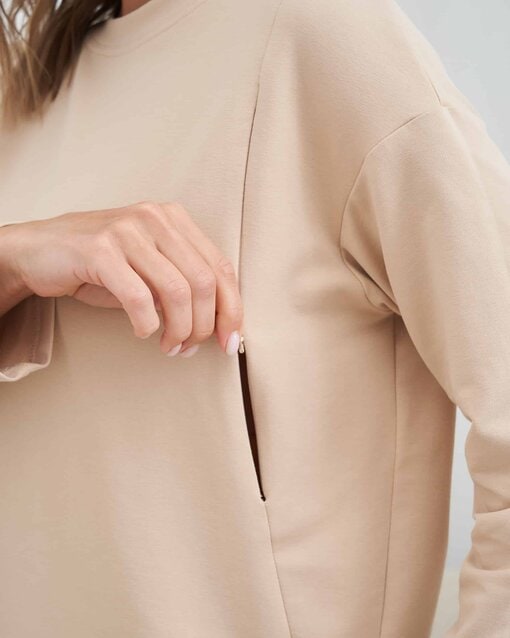 Бежевый костюм для будущих и кормящих мам Pangan — изображение 2