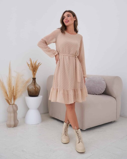 Бежевое воздушное платье для будущих и кормящих мам Bellini — изображение 7