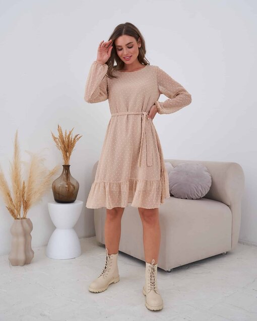 Бежевое воздушное платье для будущих и кормящих мам Bellini — изображение 8