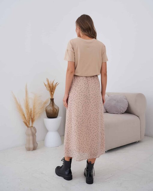 Бежевая юбка в горошек для будущих и кормящих мам Nessy — изображение 5