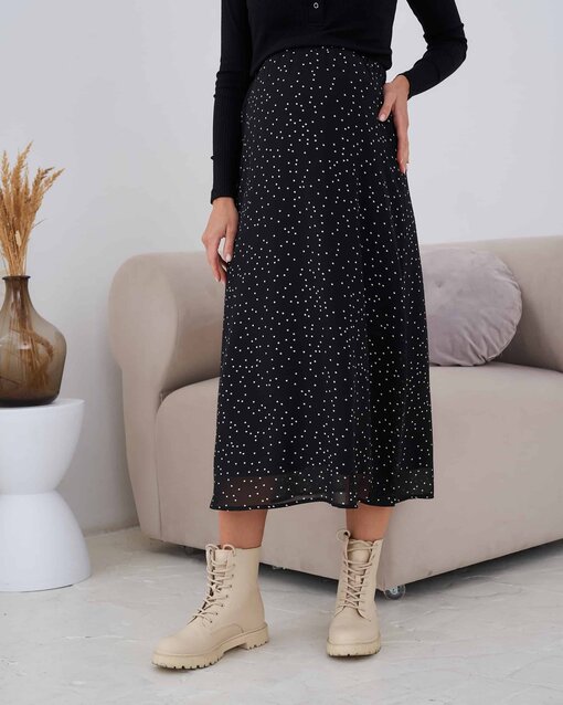 Черная юбка в горошек для будущих и кормящих мам Nessy — изображение 2