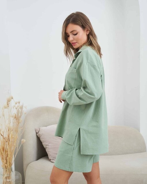 Фисташковая рубашка для будущих и кормящих мам Breeze — изображение 3