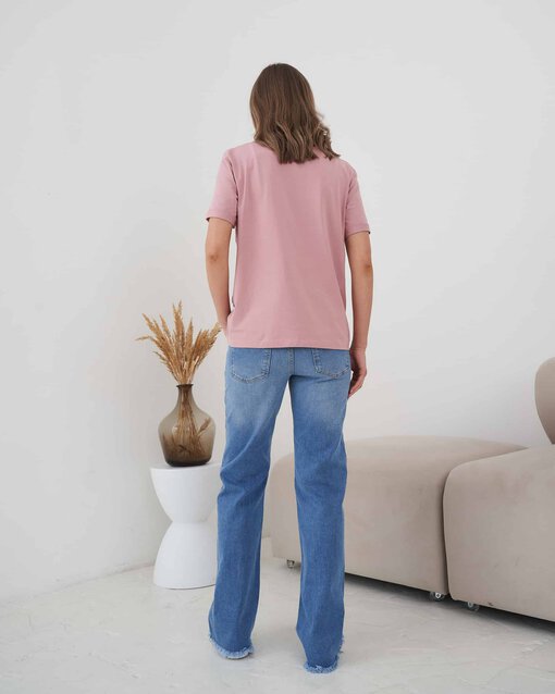 Голубые джинсы прямого кроя для будущих мам Tally — изображение 5