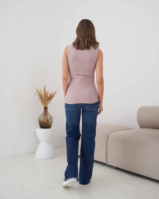 Синие джинсы прямого кроя для будущих мам Tally — изображение 5