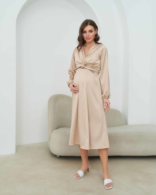 Бежевое платье для беременных и кормящих Blush — изображение 15
