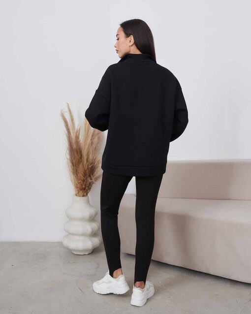 Чёрные теплые леггинсы для беременных со штрипками Samy Winter — изображение 3