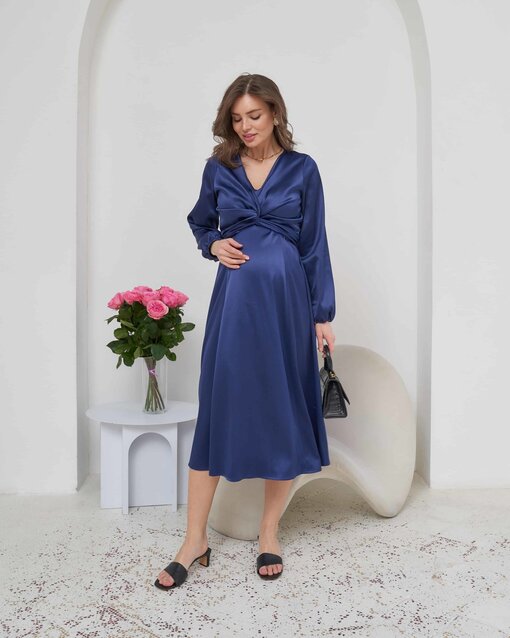 Синее платье для беременных и кормящих Blush — изображение 13