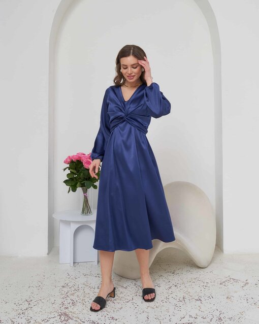 Синее платье для беременных и кормящих Blush — изображение 14