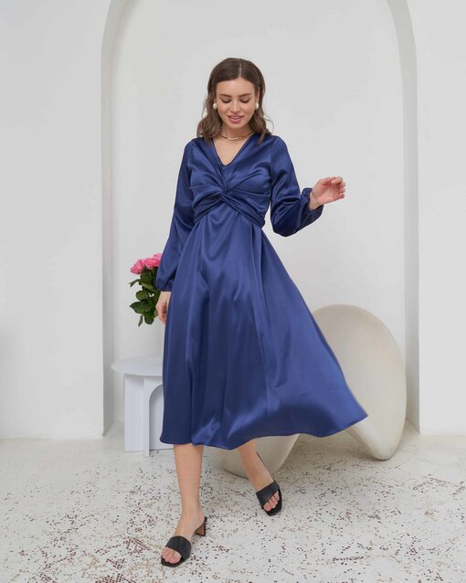 Синее платье для беременных и кормящих Blush — изображение 12