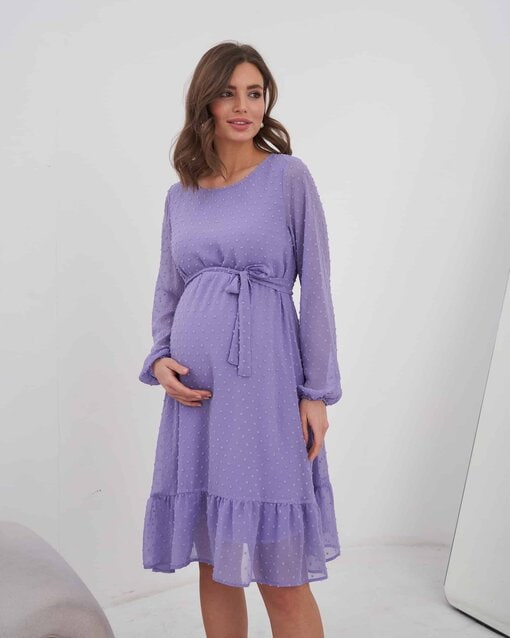 Лавандовое воздушное платье для будущих и кормящих мам Bellini