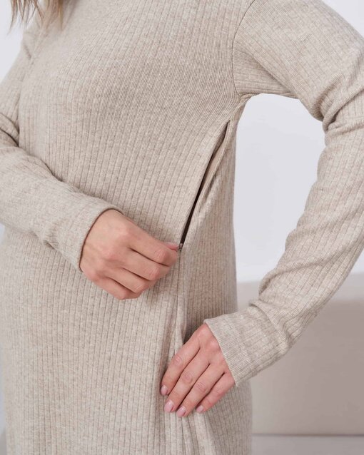 Бежевое платье для будущих и кормящих мам Vivien — изображение 2