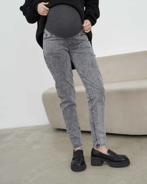 Светло-серые джинсы moms для будущих мам Desire — изображение 3