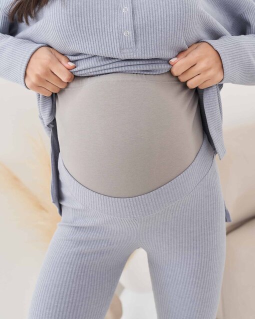 Серые леггинсы в рубчик для беременных Kardy — изображение 2