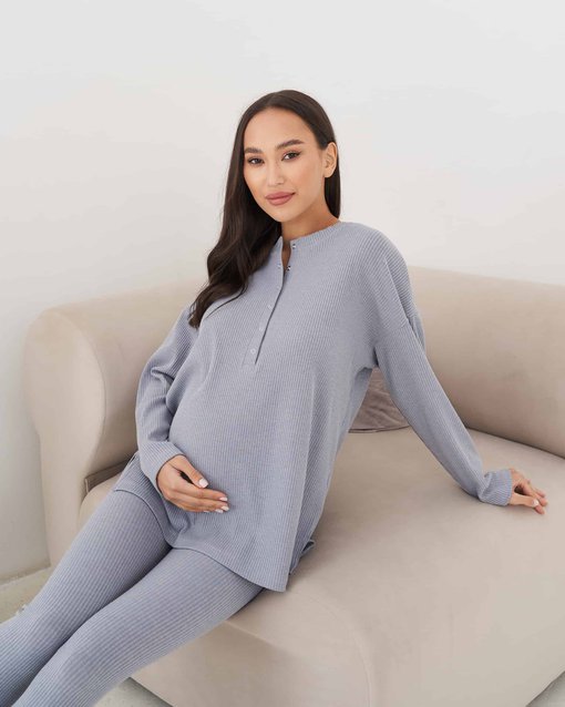Серый джемпер для беременных и кормящих Kardy — изображение 4