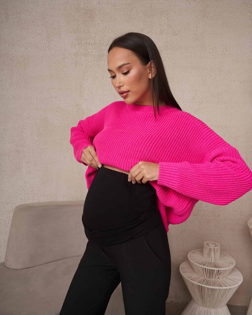 Черные брюки прямого кроя для будущих и кормящих мам Bowie — изображение 2