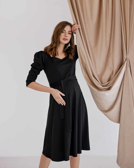 Черное платье для будущих и кормящих мам Heart — изображение 3