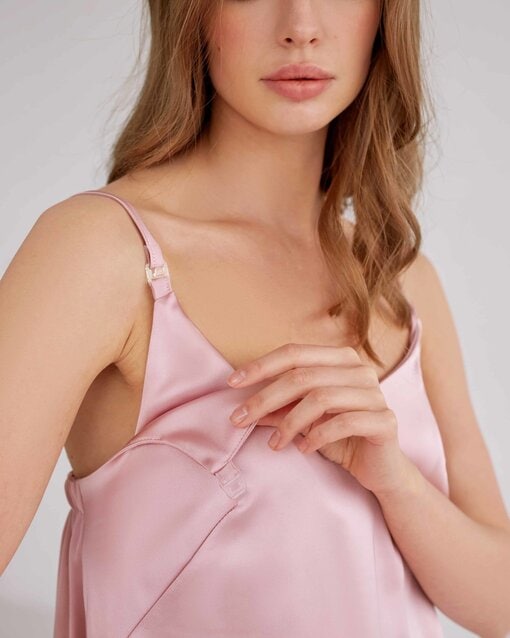 Пудровое платье-комбинация для беременных и кормящих Karmen — изображение 2