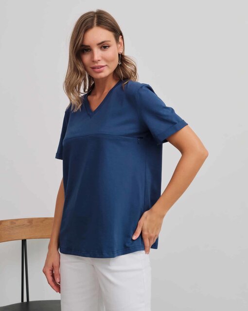 Темно-синяя футболка для будущих и кормящих мам Dream