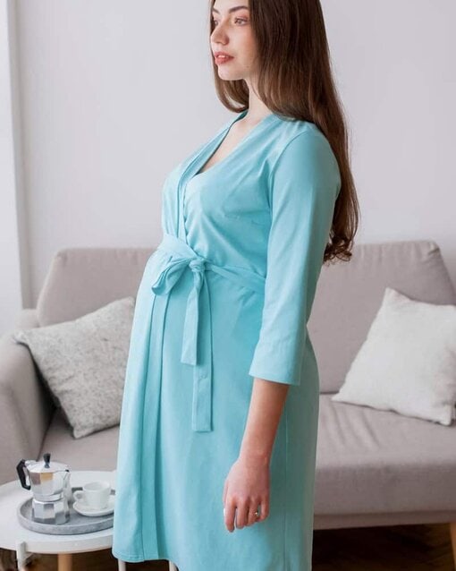 Мятный халат для будущих и кормящих мам Mone — изображение 4