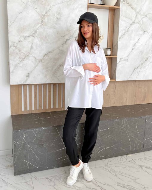 Черные брюки-карго для будущих и кормящих мам Briana