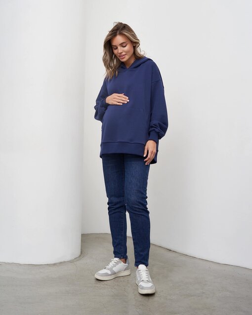 Синие джинсы moms для будущих мам Miki — изображение 10