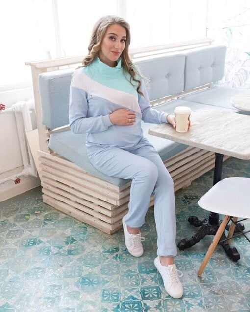 Мятно-голубой костюм для будущих и кормящих мам Skye