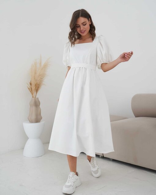 Белое платье для будущих и кормящих мам Medina — изображение 13