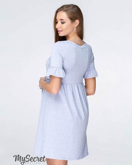 Серое платье для будущих и кормящих мам Emily — изображение 5