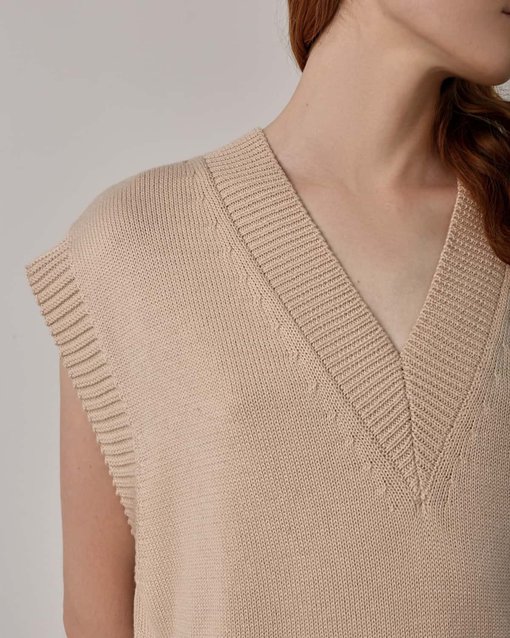 Бежевый хлопковый жилет Astra — изображение 5