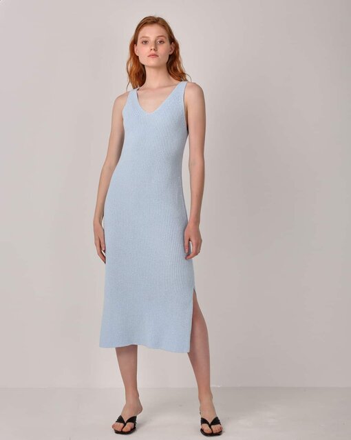 Голубое трикотажное платье для беременных Paloma — изображение 2