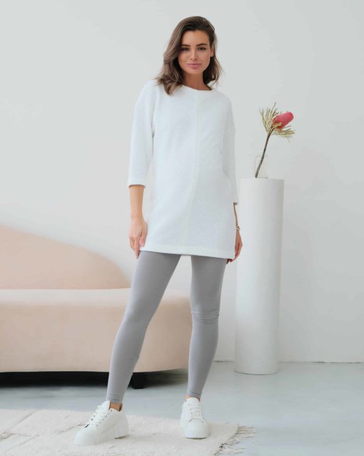 Белое мини-платье для беременных и кормящих мам Luiza — изображение 6