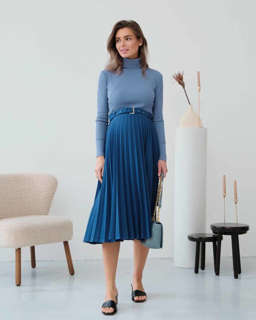 Синяя юбка-плиссе Darsia