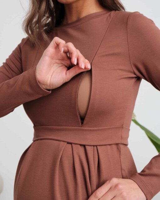 Шоколадное платье для беременных и кормящих Amanda — изображение 2