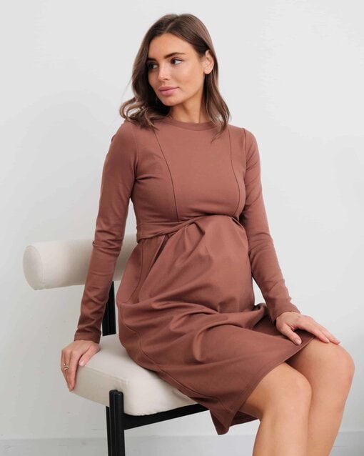 Шоколадное платье для беременных и кормящих Amanda — изображение 4