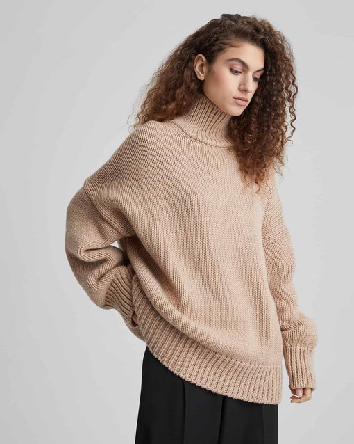 Бежевый свитер-оверсайз для будущих мам Grayson — изображение 3