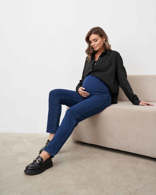 Синие джинсы moms для будущих мам Desire — изображение 10