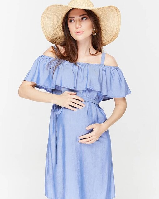 Голубой сарафан для будущих и кормящих мам Chloe — изображение 3