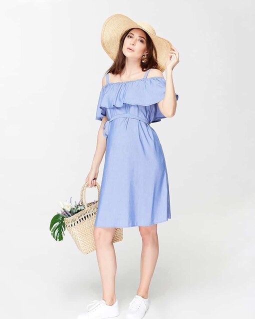 Голубой сарафан для будущих и кормящих мам Chloe — изображение 2